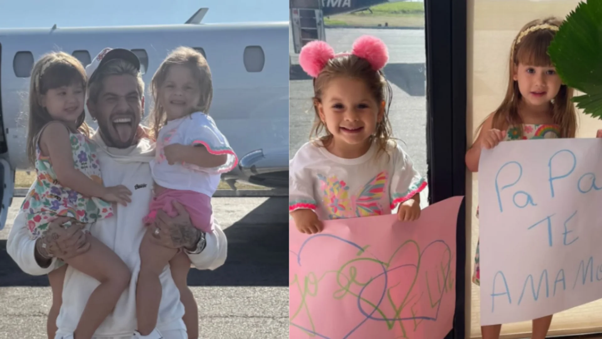 Zé Felipe retorna ao Brasil e reencontra filhas após separação de Virginia Fonseca: "Melhor recepção do mundo" (Foto: Instagram)