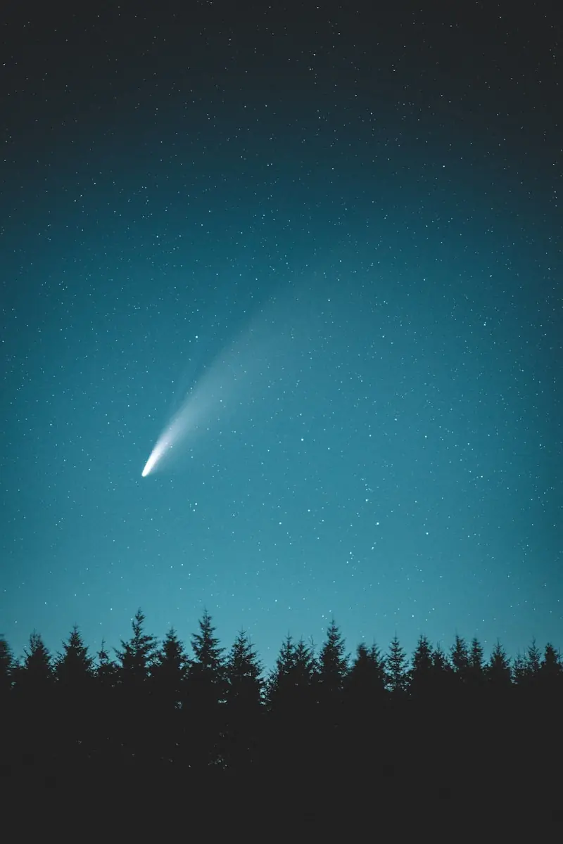 Trajetória espacial apontando para uma origem distante. (Créditos: Unsplash / Cristofer Maximilian)