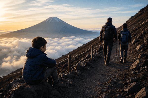 Pai abandona filho de 7 anos no Monte Fuji e segue subida com irmão mais velho