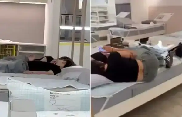 Casal flagrado em ‘momento íntimo’ em mostruário de loja de móveis viraliza