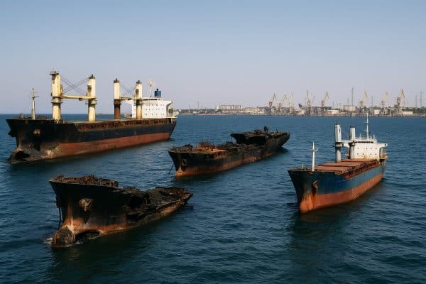Rússia atinge três navios de carga ucranianos no Mar Negro