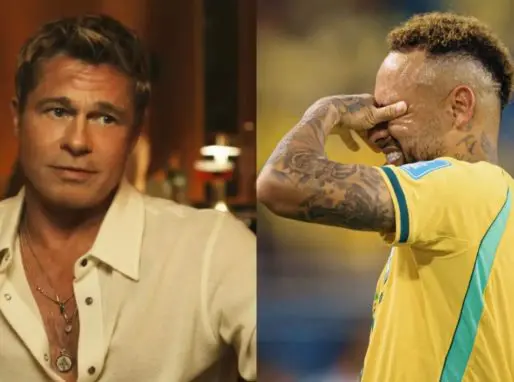 Brad Pitt pretende ensinar Neymar a simular faltas com mais sutileza