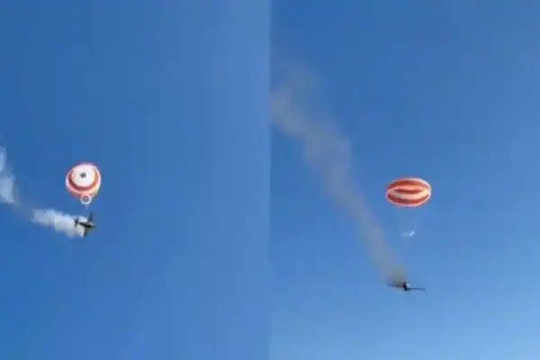 Avião pega fogo durante queda em MG e piloto escapa usando paraquedas