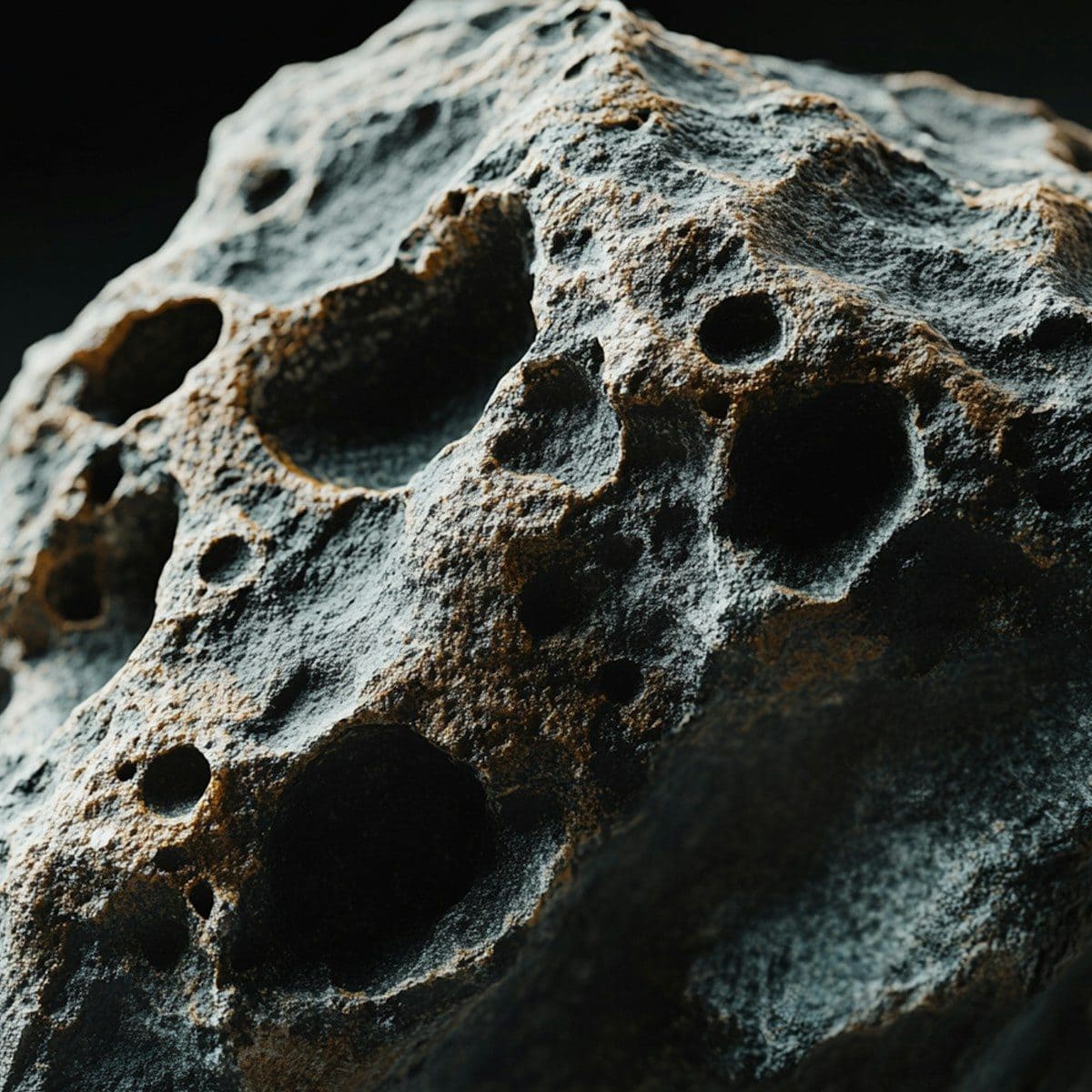 Close-up of a weathered, porous rock