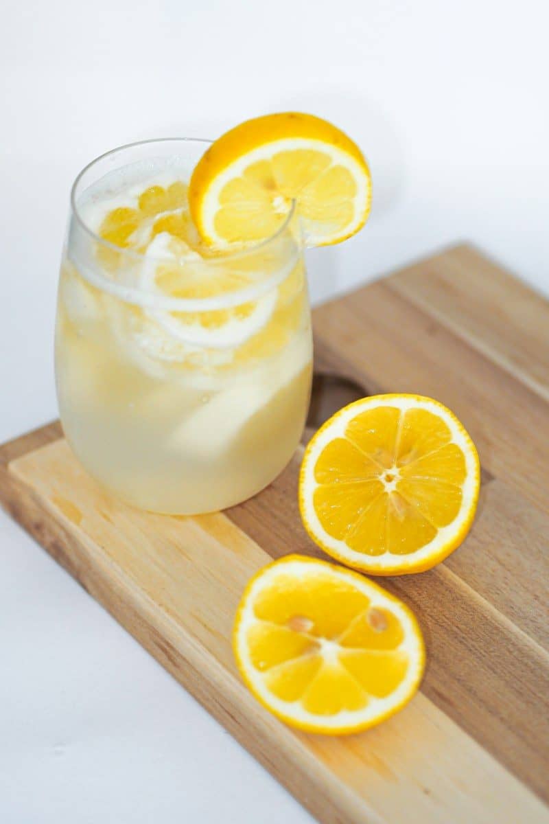 clear drinking glass with lemon juice
